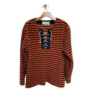 Tasha Polizzi for Saddleblanket Vintage Nautical Cowgirl Fleece Pullover Top L